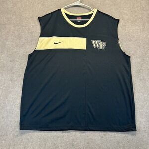 Wake Forest Deacs Sleeveless Shirt Men's Large Black Gold Gym Muscle Nike Team